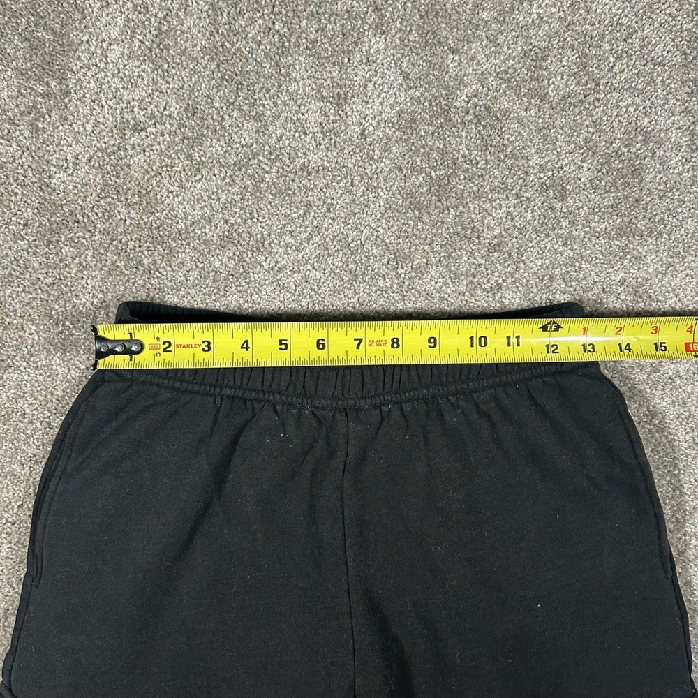 Womens Black Fleece Cargo Sweatpants Elastic Waist Straight Leg Size S - Picture 7 of 8